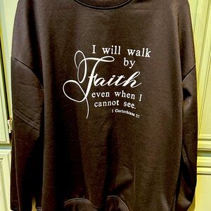 Ladies unique sweatshirt. New but no tags. Medium weight. Jet black.